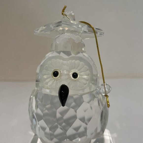 Shannon Crystal Graduation Owl Figurine with Mortar Board Sitting on a Book 5.5" - Picture 2 of 12